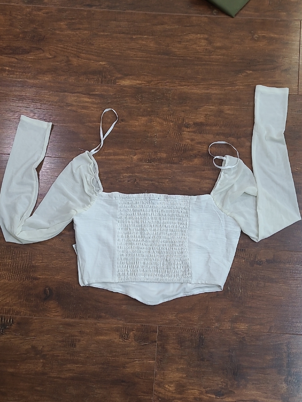 Mixed Threads Stylish Off-Shoulder Corset Crop Top - Cream Size S - Picture 5 of 8